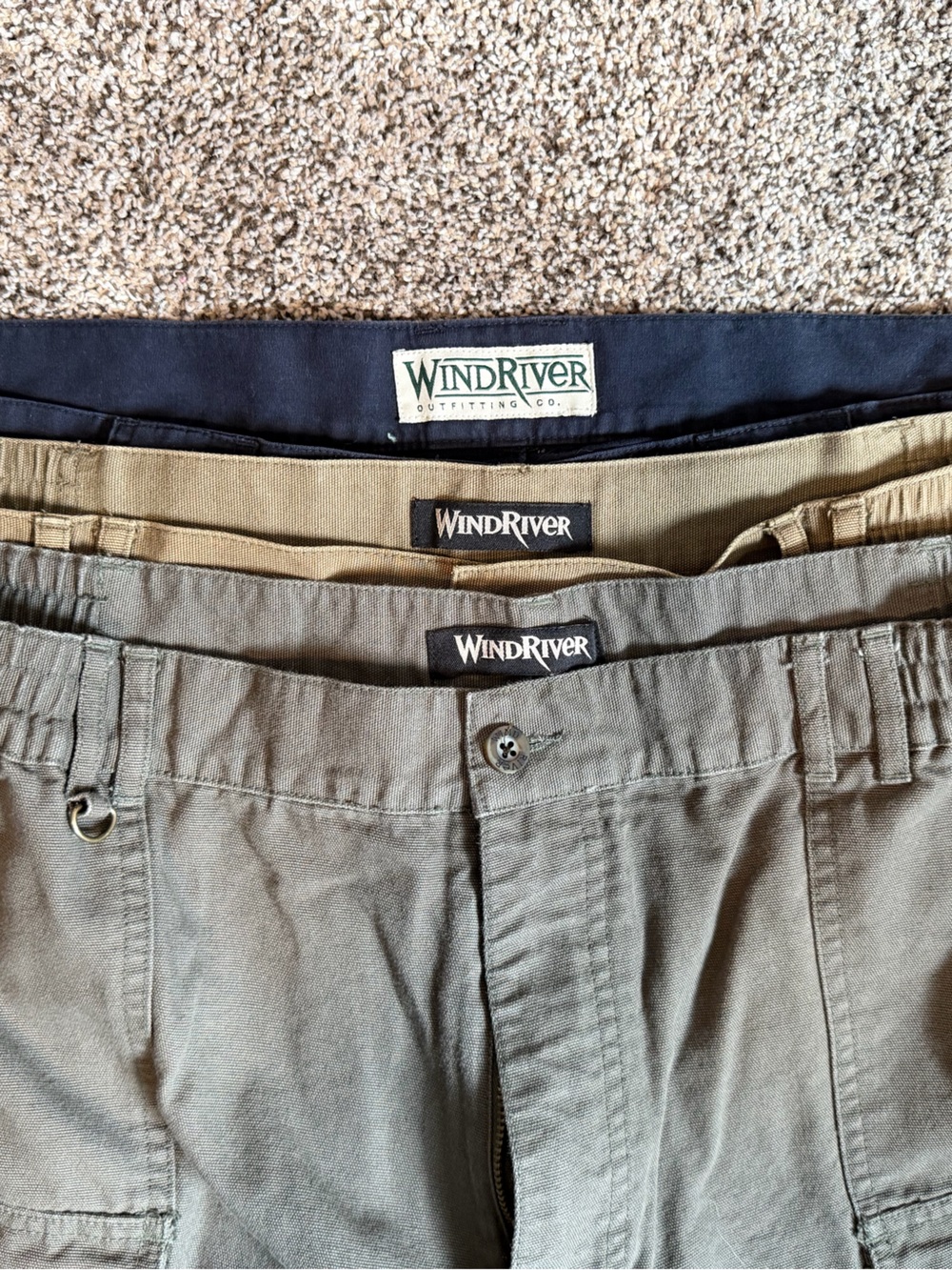 Men’s Shorts Cargo WindRiver · Size 40 Khaki Hiking Casual Bundle of 3